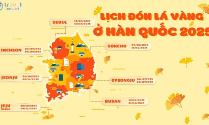 Lịch Dự Báo Mùa Lá Đỏ – Lá Vàng Hàn Quốc 2025